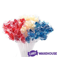 Sparkle Candy Patriotic USA Star Lollipops: 100-Piece Bag - Candy Warehouse