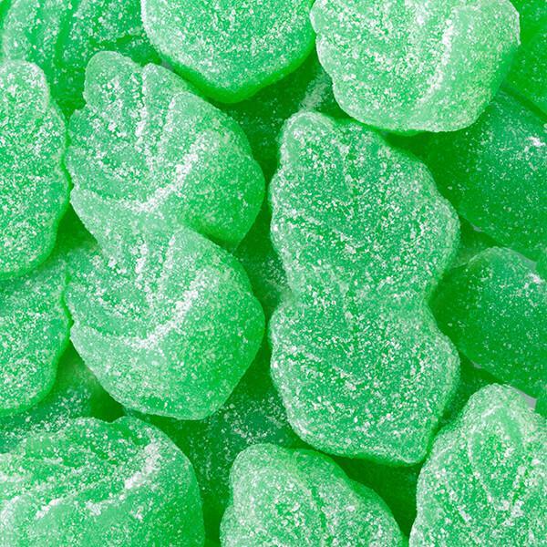 Spearmint Jelly Leaves Candy: 5LB Bag - Candy Warehouse
