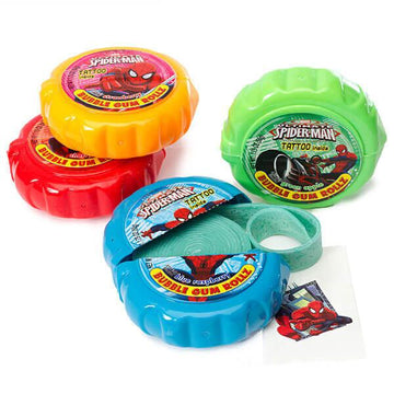 Spiderman Bubble Gum Rolls: 12-Piece Box - Candy Warehouse