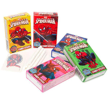 Spiderman Candy Sticks Packs: 30-Piece Box - Candy Warehouse
