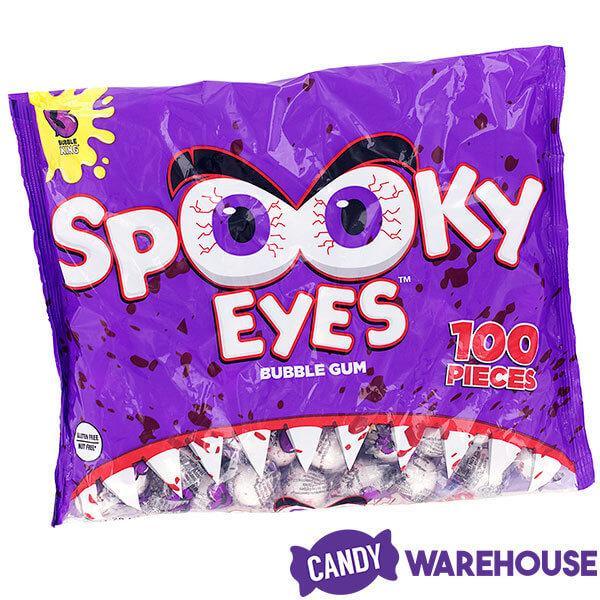 Spooky Eyes Bubble Gum Eyeballs - Wrapped: 100-Piece Bag - Candy Warehouse