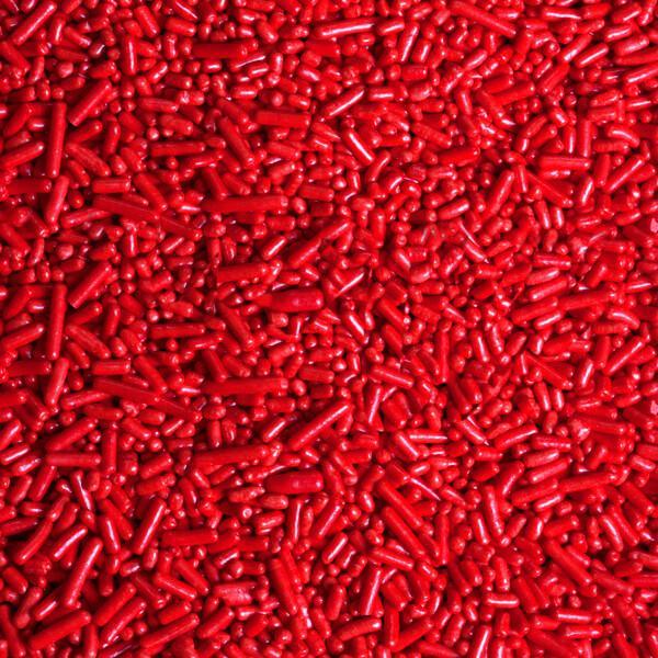 Sprinkle King Candy Sprinkles - Red: 1.2LB Jar - Candy Warehouse