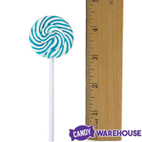 Squiggly Pops Petite Swirl Lollipops - Blue Raspberry: 24-Piece Jar - Candy Warehouse