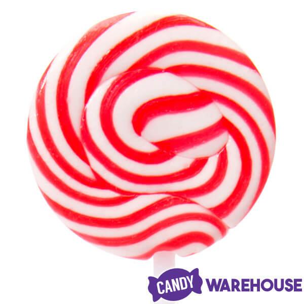 Squiggly Pops Petite Swirl Lollipops - Cherry: 24-Piece Jar - Candy Warehouse