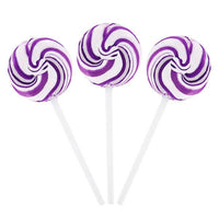 Squiggly Pops Petite Swirl Lollipops - Grape: 24-Piece Jar - Candy Warehouse