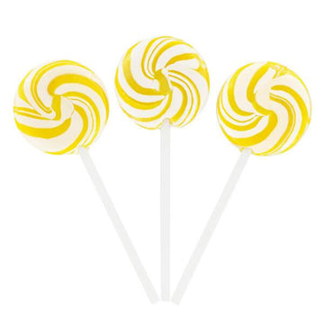 Squiggly Pops Petite Swirl Lollipops - Lemon: 24-Piece Jar - Candy Warehouse