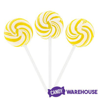 Squiggly Pops Petite Swirl Lollipops - Lemon: 24-Piece Jar - Candy Warehouse