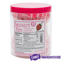 Squiggly Pops Petite Swirl Lollipops - Strawberry: 24-Piece Jar - Candy Warehouse