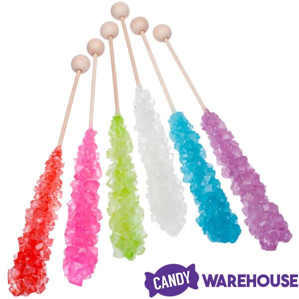 Squire Boone Mountain-Size Rock Candy Crystal Sticks: Set of 6 Tubes - Candy Warehouse
