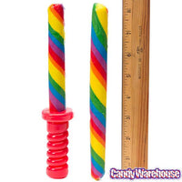 Squire Boone Rainbow Cherry Candy Barber Poles with Handles: 12-Piece Box - Candy Warehouse
