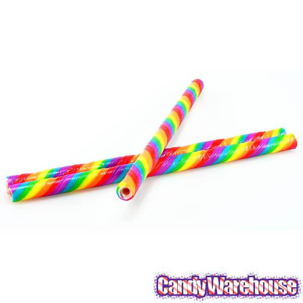 Squire Boone Rainbow Cherry Candy Stick Straws: 16-Piece Tray - Candy Warehouse