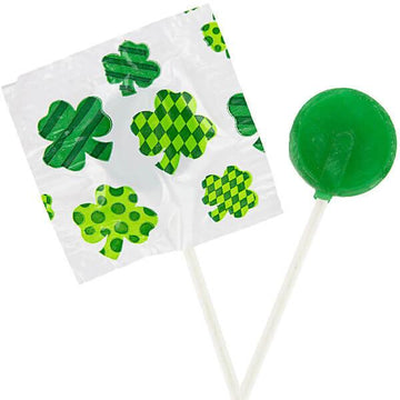 St. Patrick's Day Shamrock Lollipops: 55-Piece Bag - Candy Warehouse