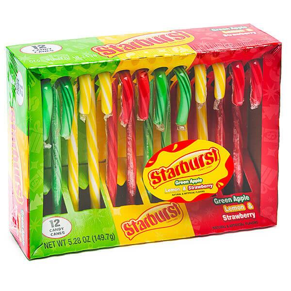 Starburst Candy Canes: 12-Piece Box - Candy Warehouse