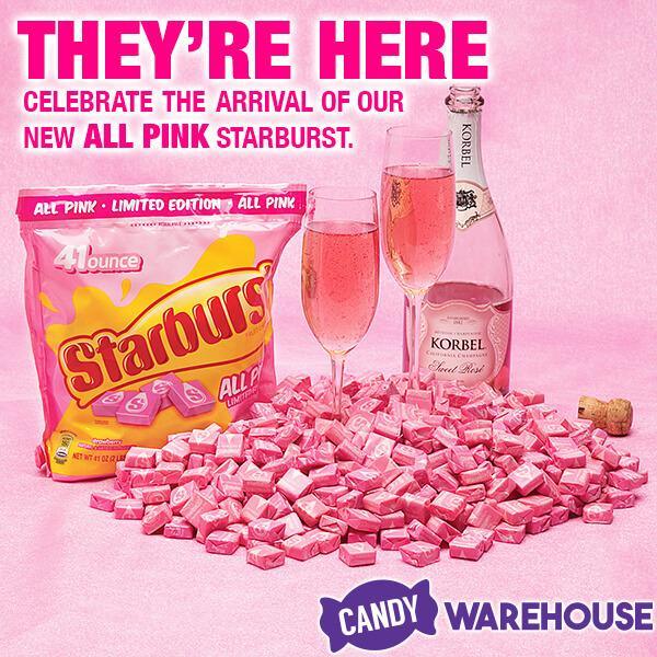 Starburst Fruit Chews Candy - All Pink: 15LB Case - Candy Warehouse