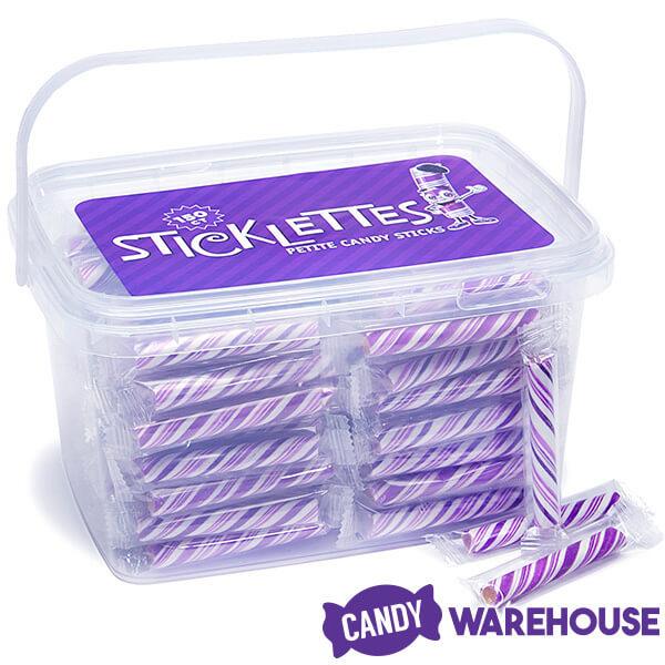 Sticklettes Petite Candy Sticks - Grape: 150-Piece Tub - Candy Warehouse