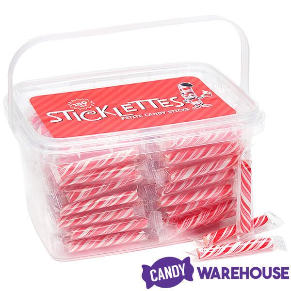 Sticklettes Petite Candy Sticks - Peppermint: 150-Piece Tub - Candy Warehouse