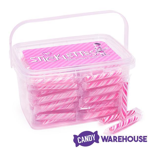 Sticklettes Petite Candy Sticks - Strawberry: 150-Piece Tub - Candy Warehouse