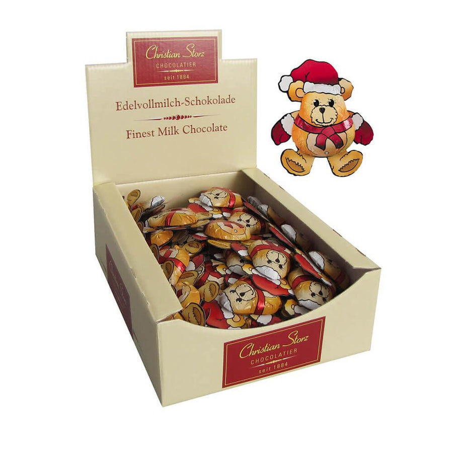 Storz Milk Chocolate Christmas Teddy Bears: 70-Piece Box - Candy Warehouse