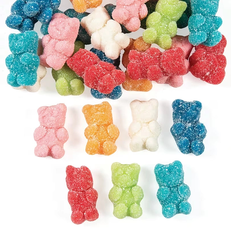 Sugar Coated Assorted Flavors Gummy Teddy Bear Candy: 1LB Bag