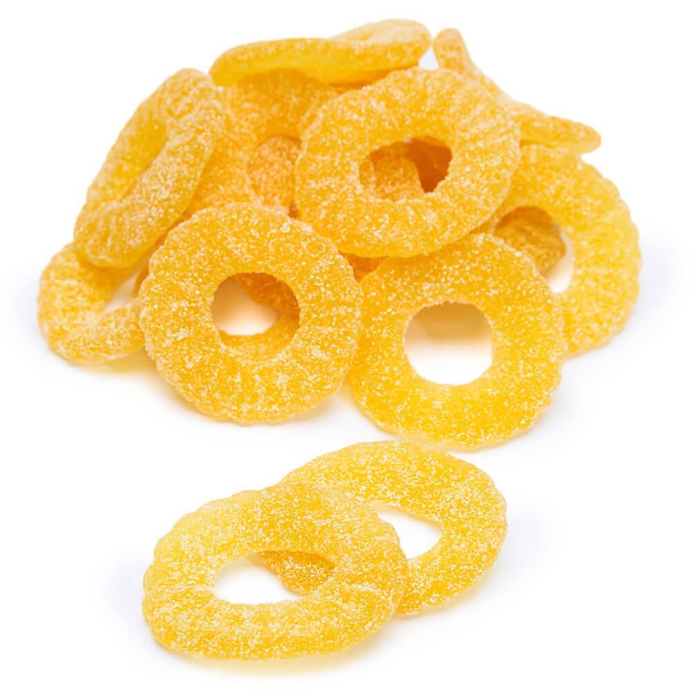 Sugared Gummy Pineapple Rings Candy: 1KG Bag - Candy Warehouse
