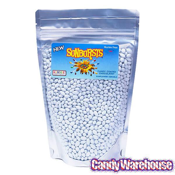 Sunbursts Chocolate Sunflower Seeds - White: 1LB Bag - Candy Warehouse