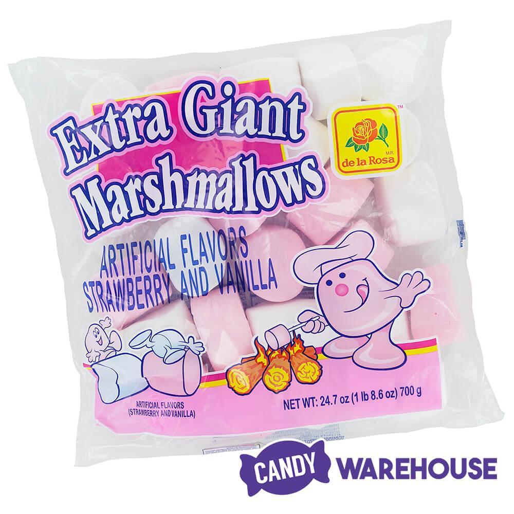Super Giant Pink & White Marshmallows: 25-Piece Bag - Candy Warehouse