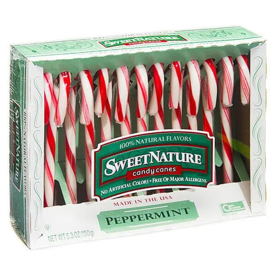 Sweet Nature Candy Canes Peppermint 12Piece Box Candy Warehouse