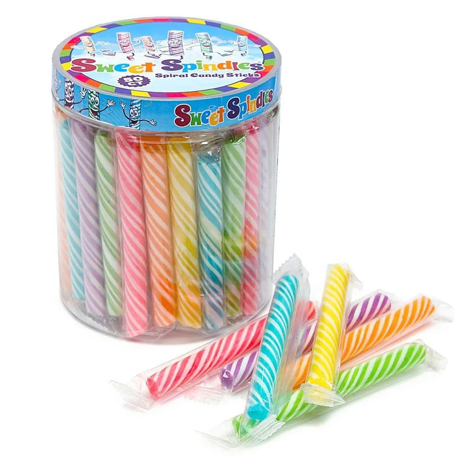 Sweet Spindles Mini Hard Candy Sticks - Assorted: 50-Piece Jar | Candy ...