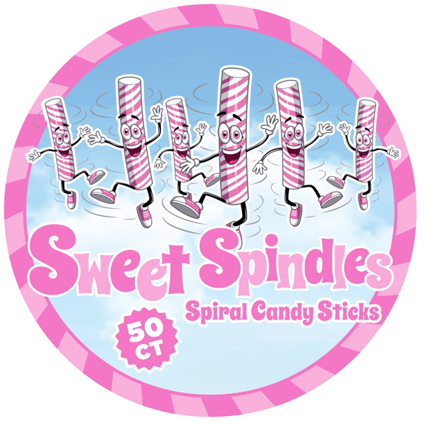 Sweet Spindles Mini Hard Candy Sticks - Cherry: 50-Piece Jar - Candy Warehouse