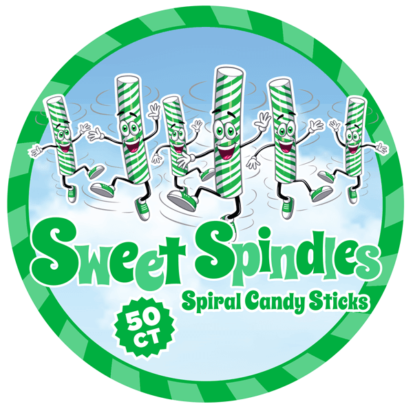 Sweet Spindles Mini Hard Candy Sticks - Lime: 50-Piece Jar - Candy Warehouse