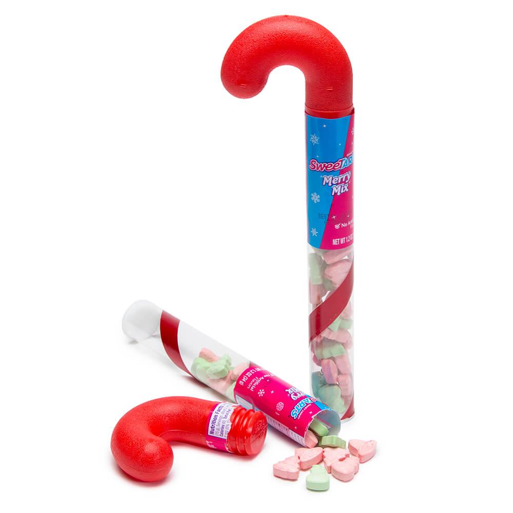 SweeTarts Candy Filled Plastic Candy Cane Tubes: 24-Piece Box - Candy Warehouse