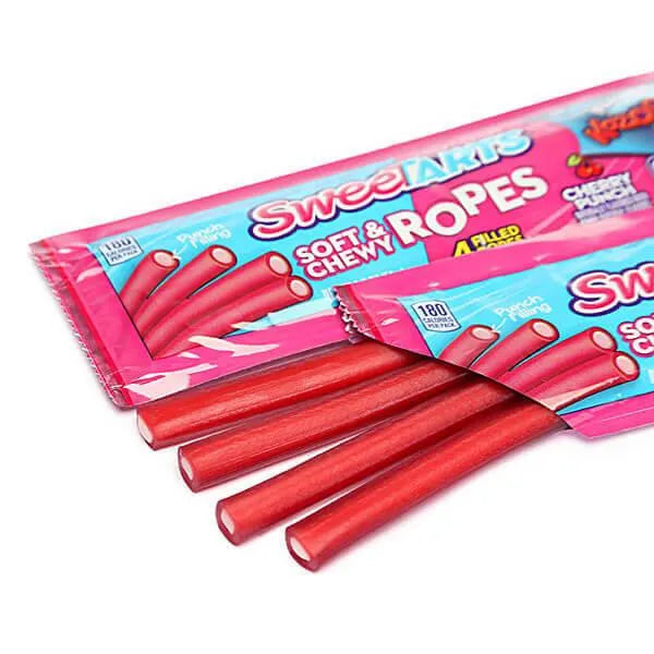 Flavored Candy Ropes SweeTarts Ropes Candy Packs - Cherry Punch: 24-Piece Box | Candy Warehouse