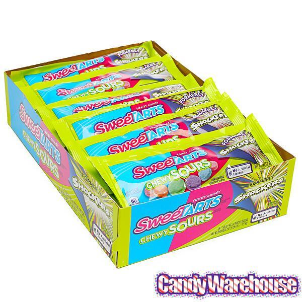 SweeTarts Shockers Chewy Sours Candy Packs: 24-Piece Box - Candy Warehouse