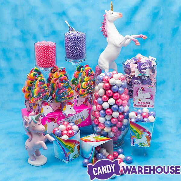 SweetWorks Unicorn Gumballs Color Combo - Lavender, Pink, and White: 6LB Box - Candy Warehouse