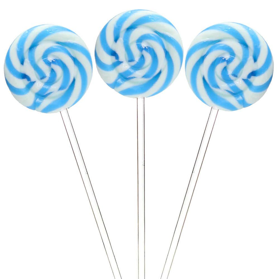 Swipple Pops Petite Swirl Ripple Lollipops - Blue Raspberry: 60-Piece Tub - Candy Warehouse