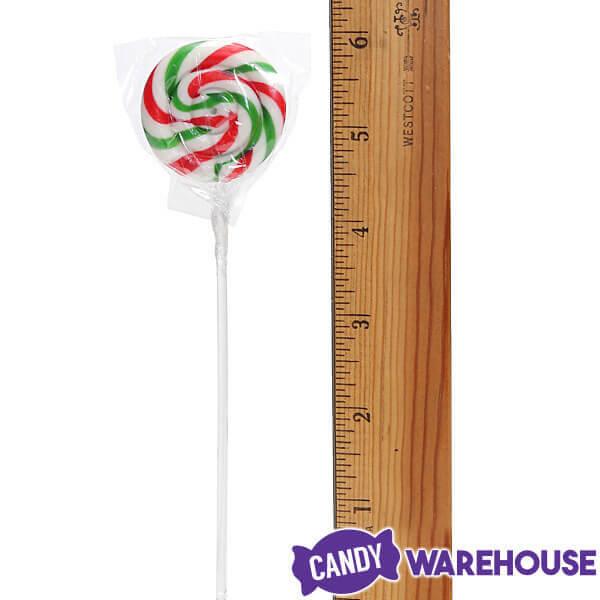 Swipple Pops Petite Swirl Ripple Lollipops - Christmas Cherry: 60-Piece Tub - Candy Warehouse
