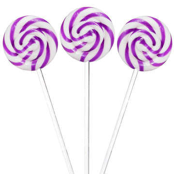 Swipple Pops Petite Swirl Ripple Lollipops - Purple Grape: 60-Piece Tub - Candy Warehouse