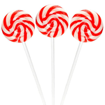 Swipple Pops Petite Swirl Ripple Lollipops - Red Cherry: 60-Piece Tub - Candy Warehouse