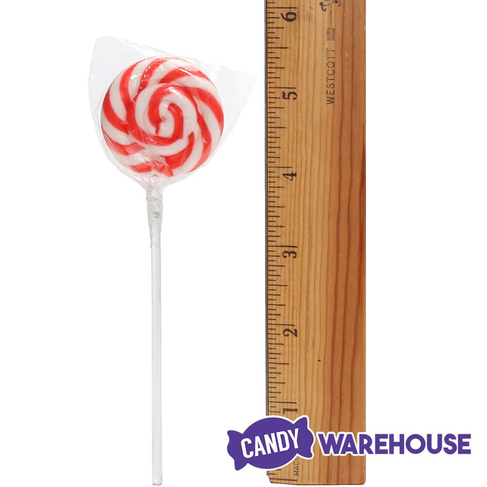 Swipple Pops Petite Swirl Ripple Lollipops - Red Cherry: 60-Piece Tub - Candy Warehouse