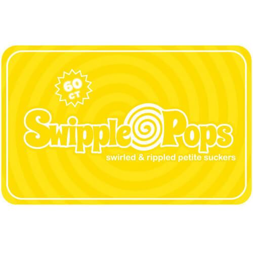 Swipple Pops Petite Swirl Ripple Lollipops - Yellow Banana: 60-Piece Tub - Candy Warehouse