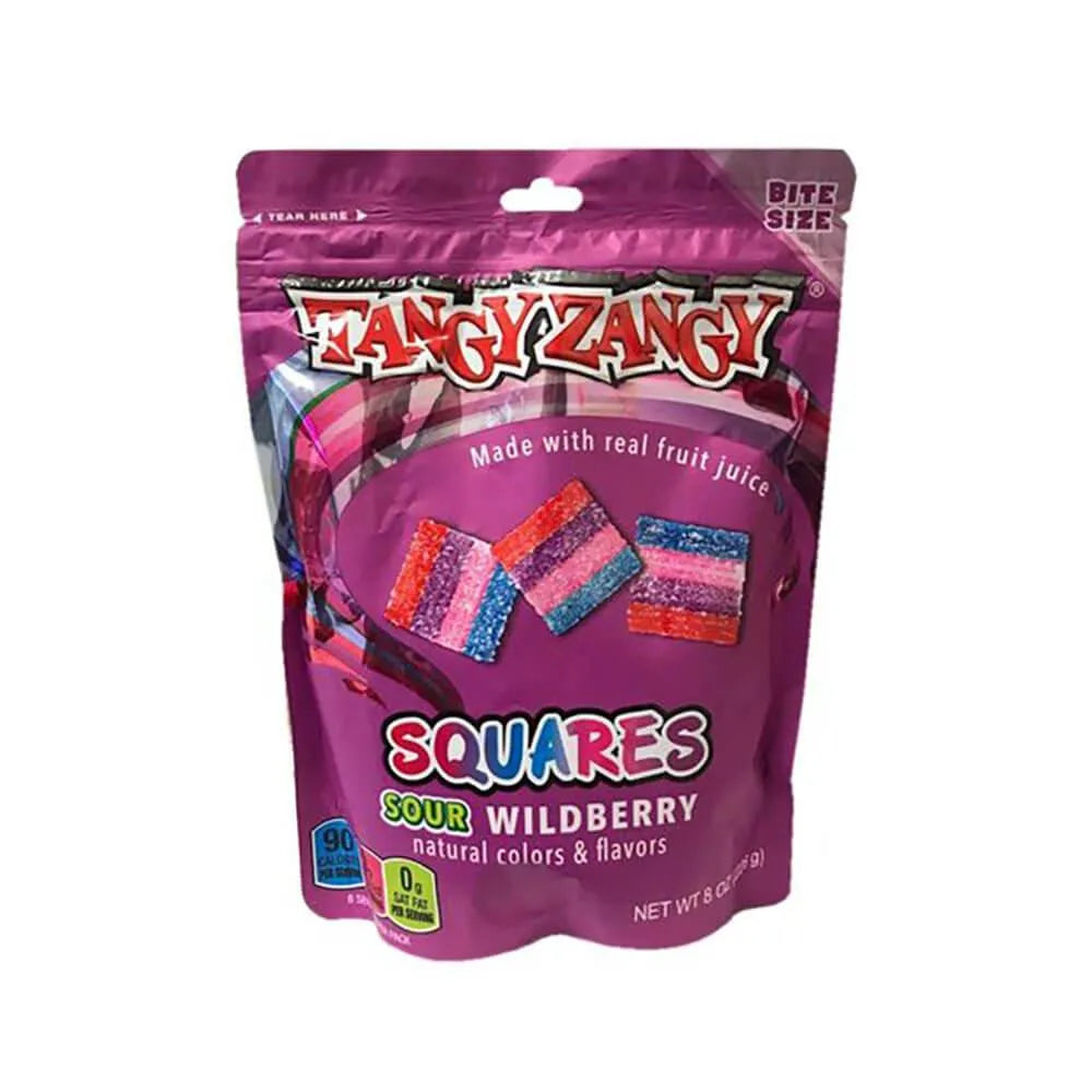 Tangy Zangy Sour Wildberry Squares: 8-ounce Bag | Candy Warehouse