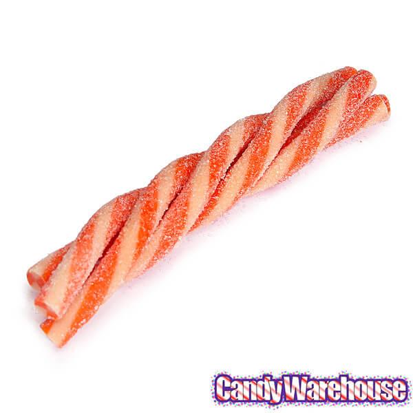 Tangy Zangy Twist Sticks Candy Packs - Sour Peach: 12-Piece Box - Candy Warehouse