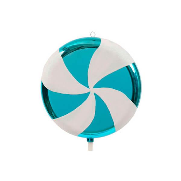 Teal Blue Swirl Plastic Candy Lollipop - 24 Inch - Candy Warehouse