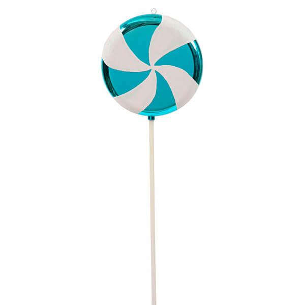 Teal Blue Swirl Plastic Candy Lollipop - 24 Inch - Candy Warehouse