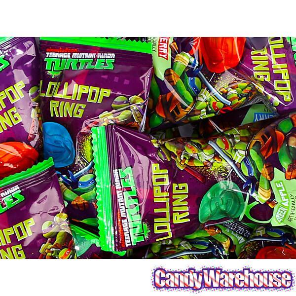 Teenage Mutant Ninja Turtles Lollipop Candy Rings: 24-Piece Display - Candy Warehouse