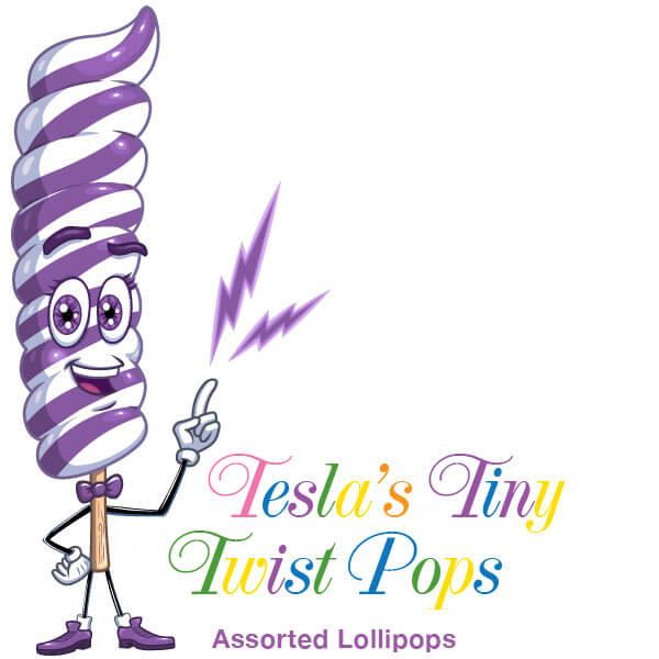 Tesla's Tiny Twist Pops - Assorted: 48-Piece Jar - Candy Warehouse