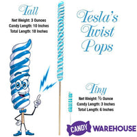 Tesla's Tiny Twist Pops - Blue Raspberry: 48-Piece Jar - Candy Warehouse