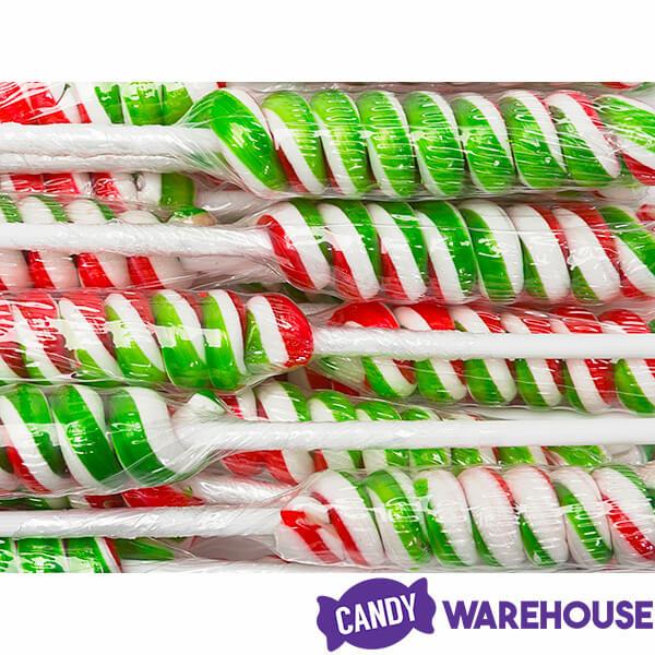 Tesla's Tiny Twist Pops - Christmas Peppermint: 48-Piece Jar - Candy Warehouse
