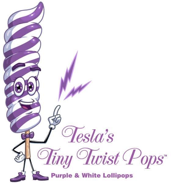 Tesla's Tiny Twist Pops - Grape: 48-Piece Jar - Candy Warehouse