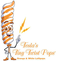 Tesla's Tiny Twist Pops - Orange: 48-Piece Jar - Candy Warehouse